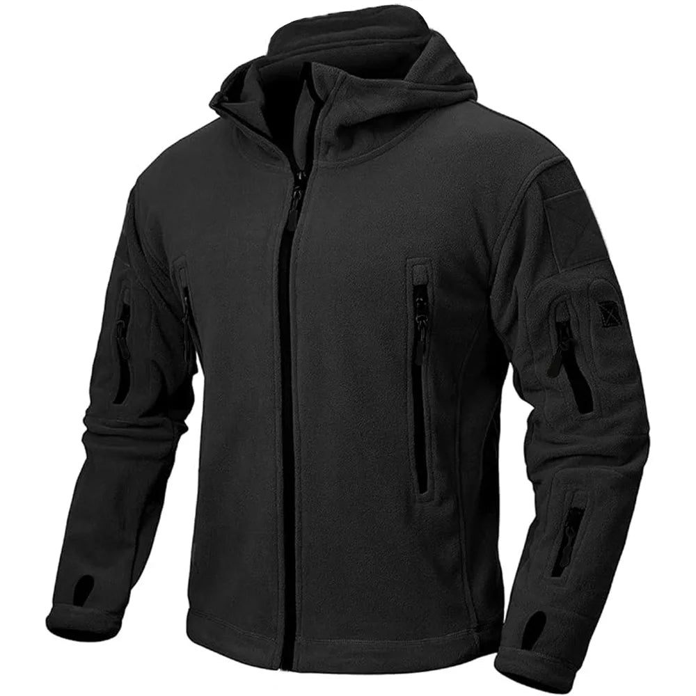 Chamarra para Hombres Mens Fleece Jacket Full Zip Tactical Hoodies Winter Coats Windproof Hoodies Warm Hunting Polar Fleece Outdoor Jackets Men