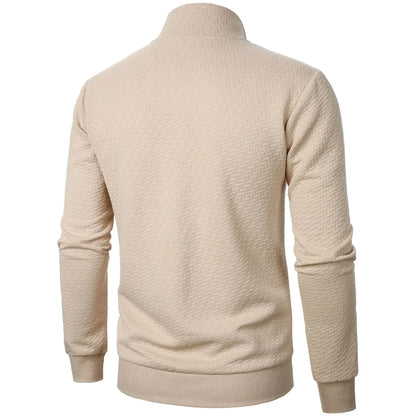 Sueter para hombres Spring Autumn Zipper Stand Collar Coat Men's Casual Jacquard Cardigan Sweatshirts Jackets for Men