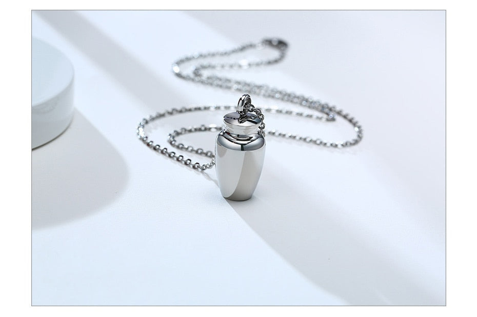 Pendiente y Collar para Hombre o Mujer Openable Earthen Jar Columbarium Shape Pendant silver color