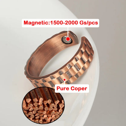Anillo para Hombres o Mujeres Ring for Men or Women Copper Magnetic Rings 6mm Adjustable ring