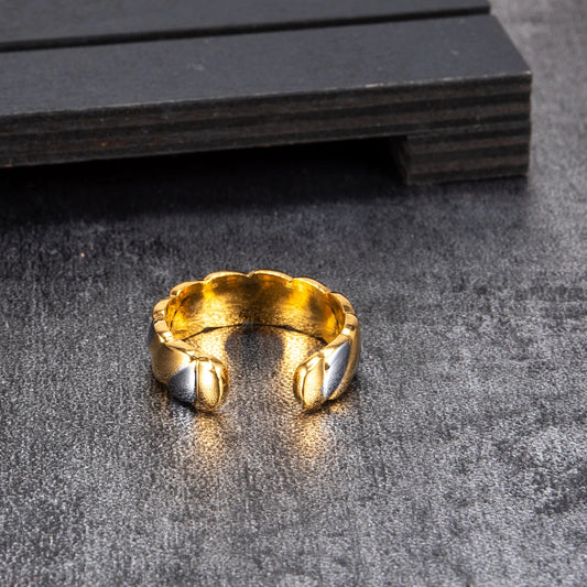 Anillo para Hombres o Mujeres Ring for Men or Women Pure Copper Magnetic Rings Women Big Size Adjustable Gold-color 6.7mm Cuff Bands Resizable Finger Rings