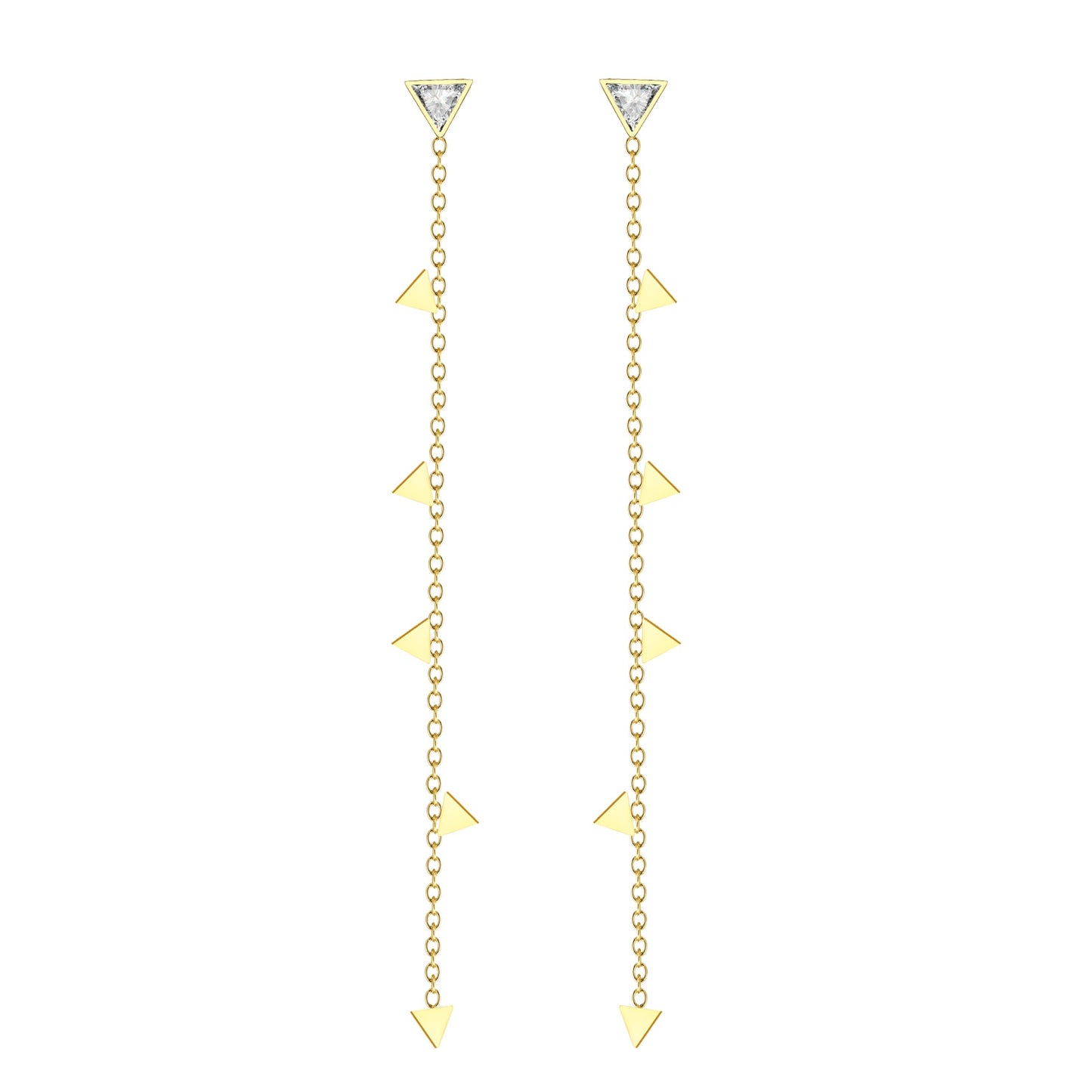 Aretes para mujeres Trendy Long Chain Earrings for Women Lady, Gold Color Stainless Steel Geometric Round Tassel Style Ear Gifts for Her