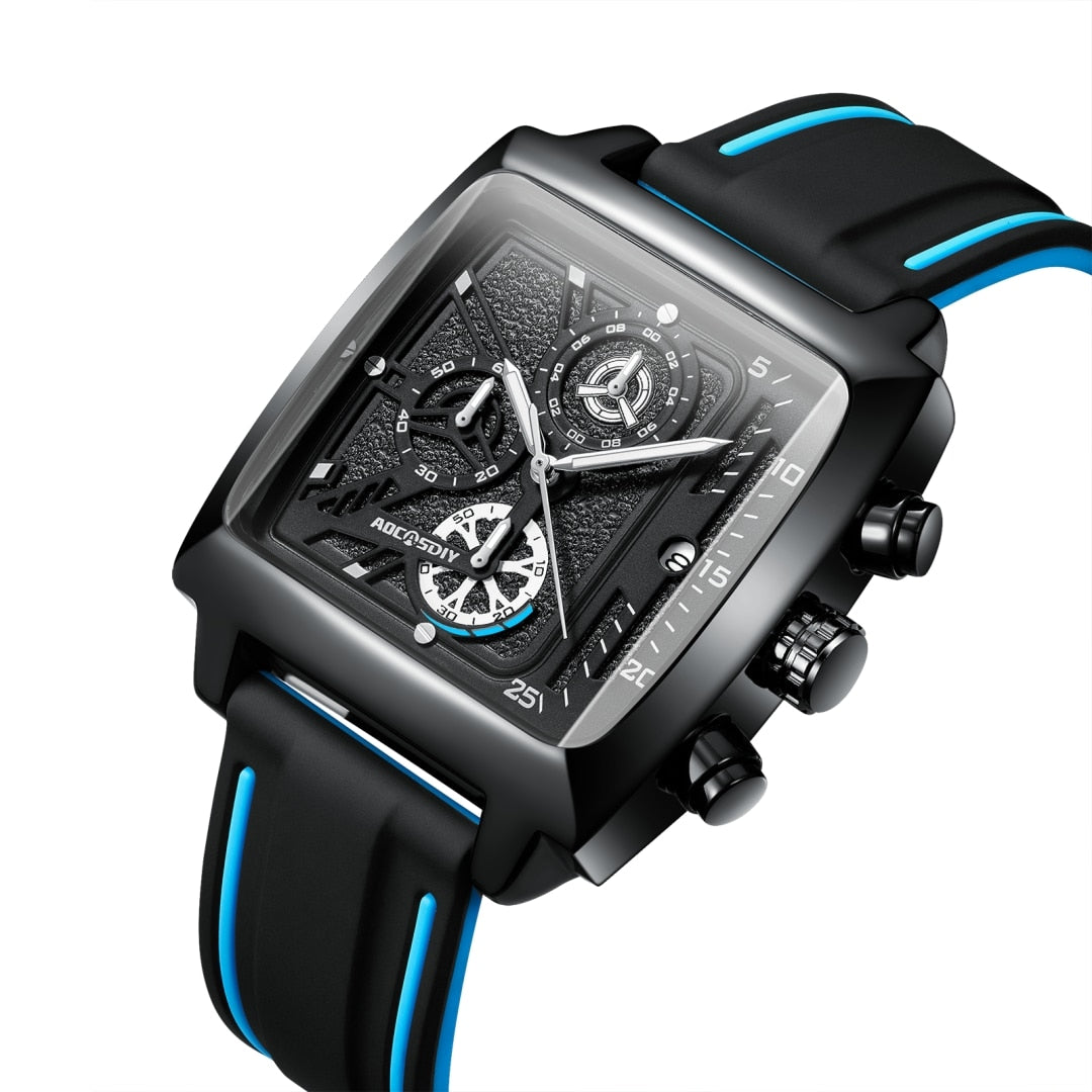 Reloj para Hombre fashion men's watch simple large dial sports waterproof wristwatch business leisure multi-functional luminous silicone