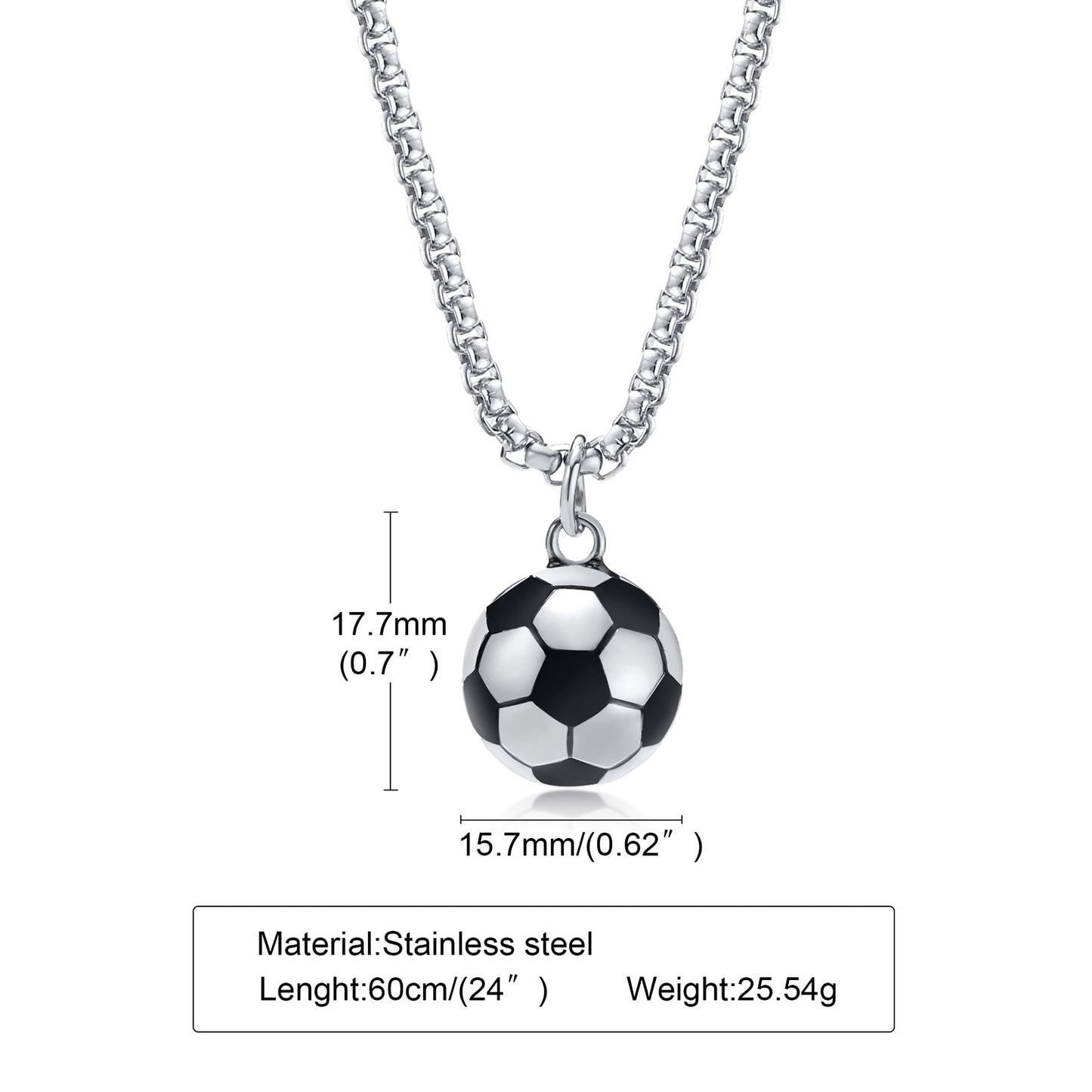 Pendiente y Collar para Hombre 3D Football Necklaces for Men specs
