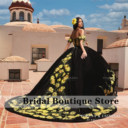 Quinceanera Dress Vestidos De 15 Quinceañera Flowers Applique Mexico Quinceanera Dress Off Shoulder Sweet 16 Gowns