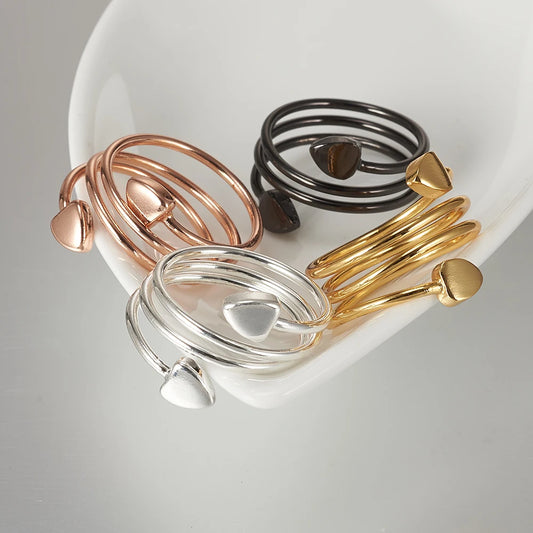 Anillo para Hombres o Mujeres Ring for Men or Women Pure Copper Magnetic Rings 3 Rows Finger Cuff Adjustable Jewelry Metal Resizable