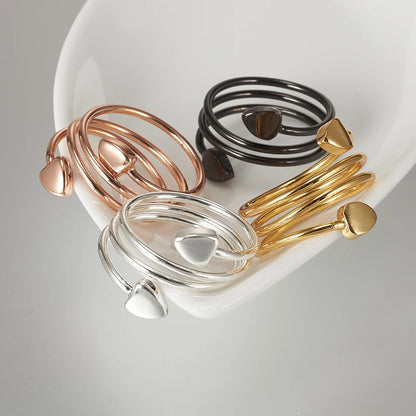 Anillo para Hombres o Mujeres Ring for Men or Women Pure Copper Magnetic Rings 3 Rows Finger Cuff Adjustable Jewelry Metal Resizable