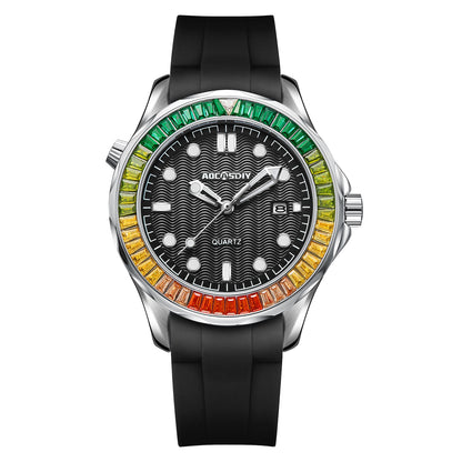 Reloj para Hombre Men Watches Fashion Green Quartz Watch Business Automatic Date Dive Clock Relogio Masculino