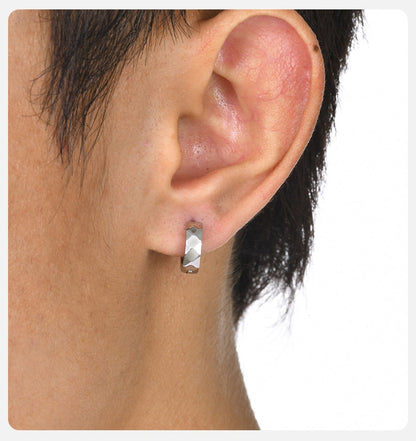 Aretes para mujeres y hombres Geometric Hoop Earrings for Men Women, Simple Waterproof Stainless Steel Huggie Earring, Black Silver Gold Color Options