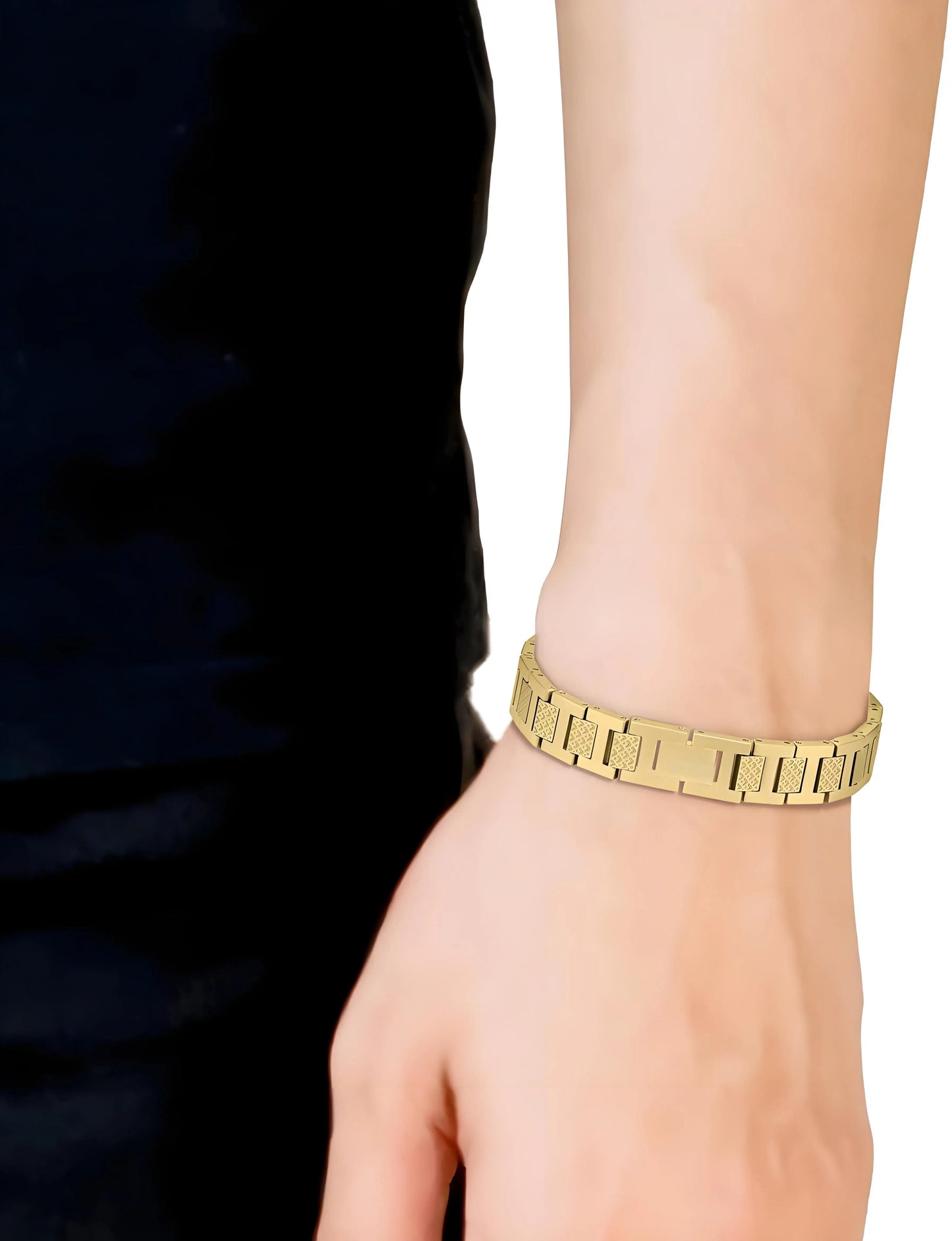 Bracelet for Men Pulsera para Hombres Titanium Steel Men's Bracelet Crocodile-Pattern Link Chain Premium Business Jewelry Gift