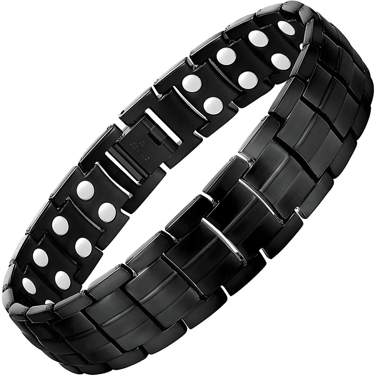 Black Magnetic Therapy Bracelet for Men Pulsera de terapia magnetica para Hombres 