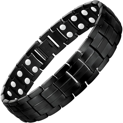 Black Magnetic Therapy Bracelet for Men Pulsera de terapia magnetica para Hombres 