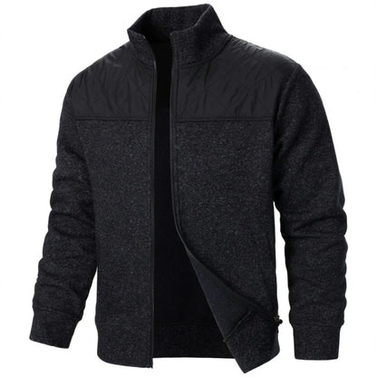 Chamarra para Hombres Men's Jacket Patchwork Stand Collar Slim Fit Cardigan Sweatshirt Sportswear Casual Autumn Coat Zip Up