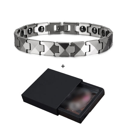 Men's Bracelet Pulsera para hombres Arrow Scratch-proof Tungsten Bracelet Men Magnetic Hematite Couple Tungsten Carbide Bracelets Benefits Rose Chain Link Bracelet