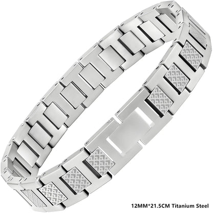 Bracelet for Men Pulsera para Hombres Titanium Steel Men's Bracelet Crocodile-Pattern Link Chain Premium Business Jewelry Gift