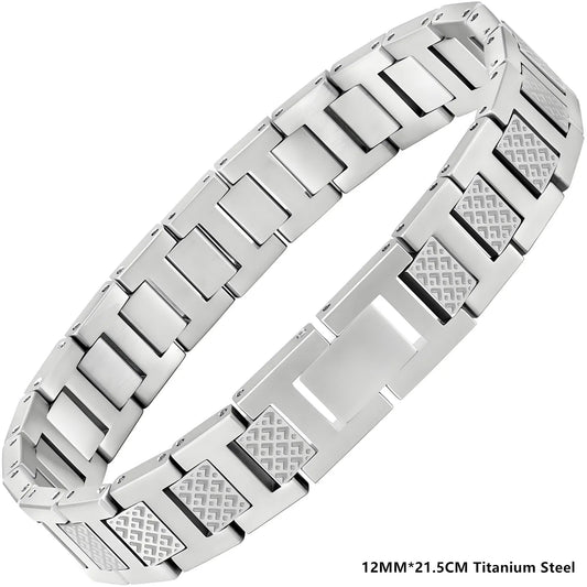 Bracelet for Men Pulsera para Hombres Titanium Steel Men's Bracelet Crocodile-Pattern Link Chain Premium Business Jewelry Gift
