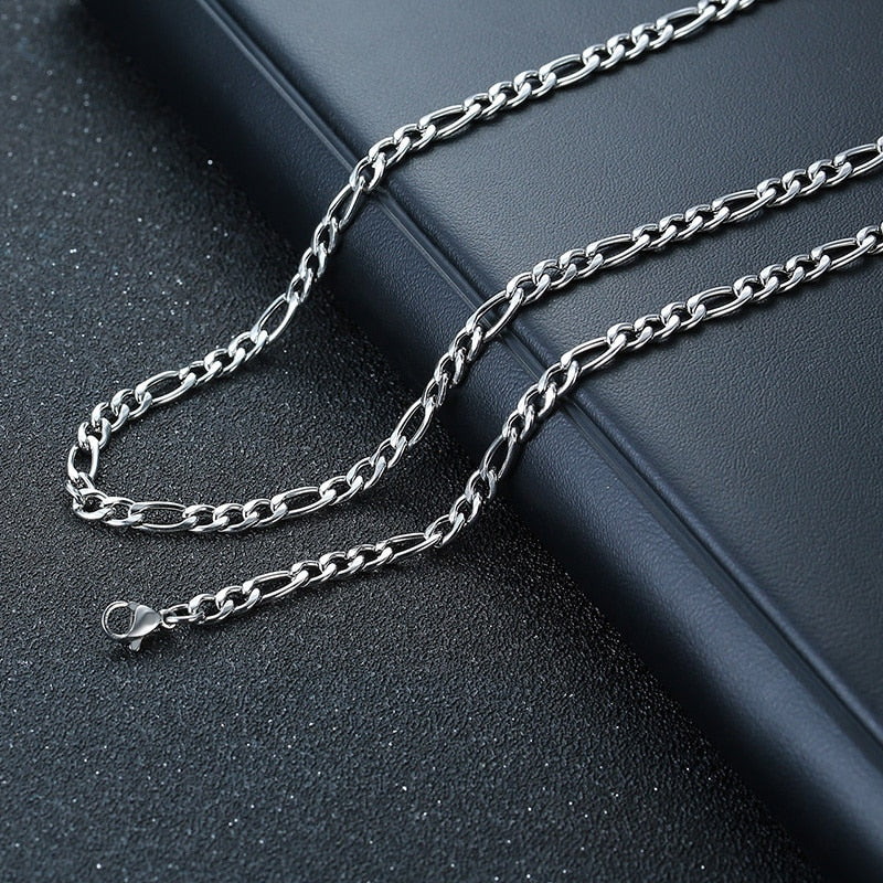 3D Vertical Bar Necklaces for Men Pendiente y Collar para Hombre Chain link
