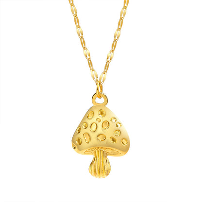 Aretes para mujeres Dainty Mushroom Charms Necklace for Women