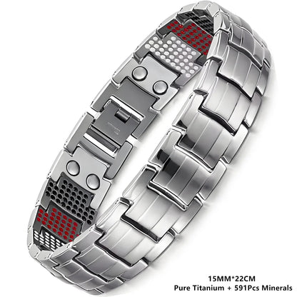 Magnetic Therapy Bracelet for Men Pulsera de terapia magnetica para Hombres 