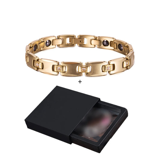 Men's Bracelet Pulsera para hombres Anti-scratch Tungsten Bracelet Cubic Zircone Health Energy Jewelry Couple Lovers Hematite Chain Tungsten Bracelet for Men Women