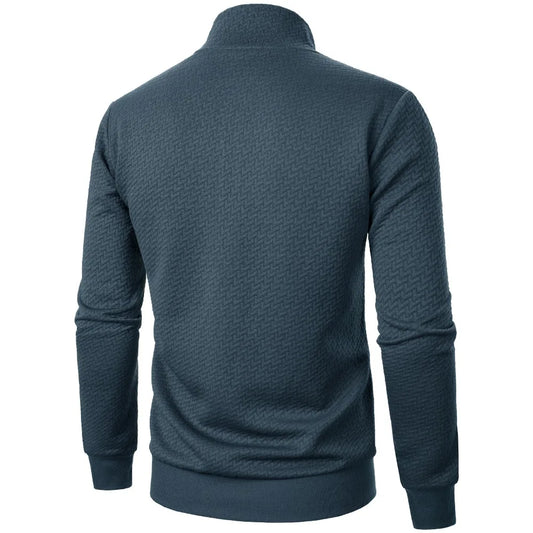 Sueter para hombres Spring Autumn Zipper Stand Collar Coat Men's Casual Jacquard Cardigan Sweatshirts Jackets for Men