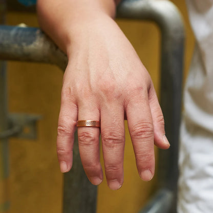 Anillo para Hombres o Mujeres Ring for Men or Women Pure Copper Rings Magnetic 6mm Adjustable Open Cuff Finger Resizable Rings