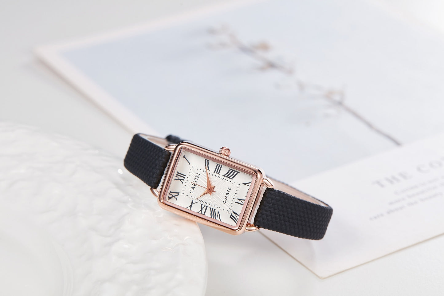 Reloj para Mujeres Fashion Designer Rectangle Dial Quartz Watch For Women's Watch Casual Leather Strap Luxury Business Wristwatch