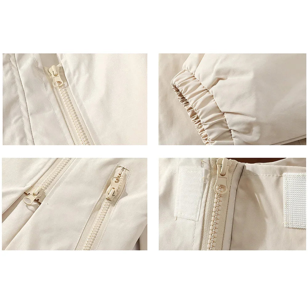 Chamarra para Hombres Men's Outdoor Jacket Casual Fashion Stylish Zipper Hooded Jackets Solid Color Simple Style Climbing Camping Outwear Autumn New