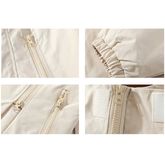 Chamarra para Hombres Men's Outdoor Jacket Casual Fashion Stylish Zipper Hooded Jackets Solid Color Simple Style Climbing Camping Outwear Autumn New