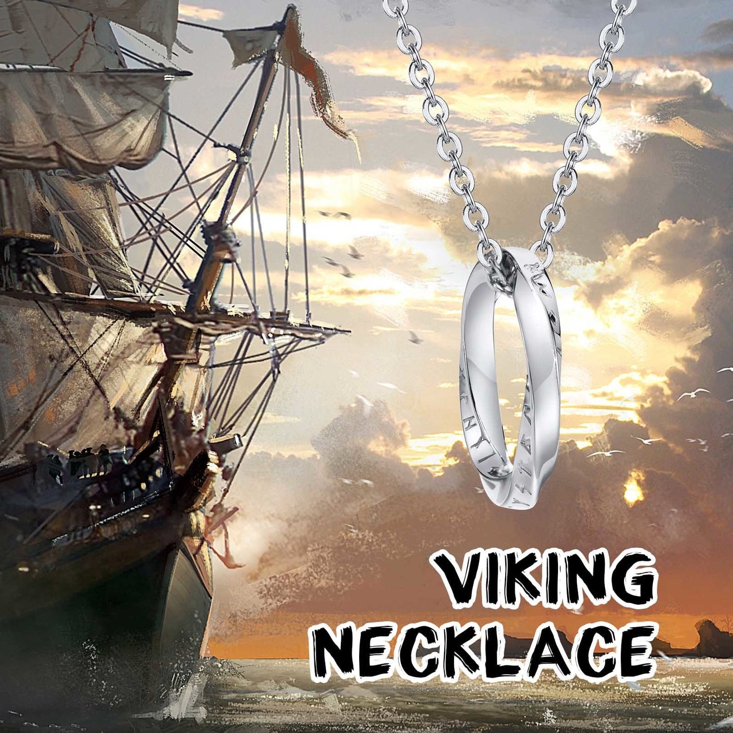 Pendiente y Collar para Hombre o Mujer New Trendy Norse Viking Necklaces for Men theme photo