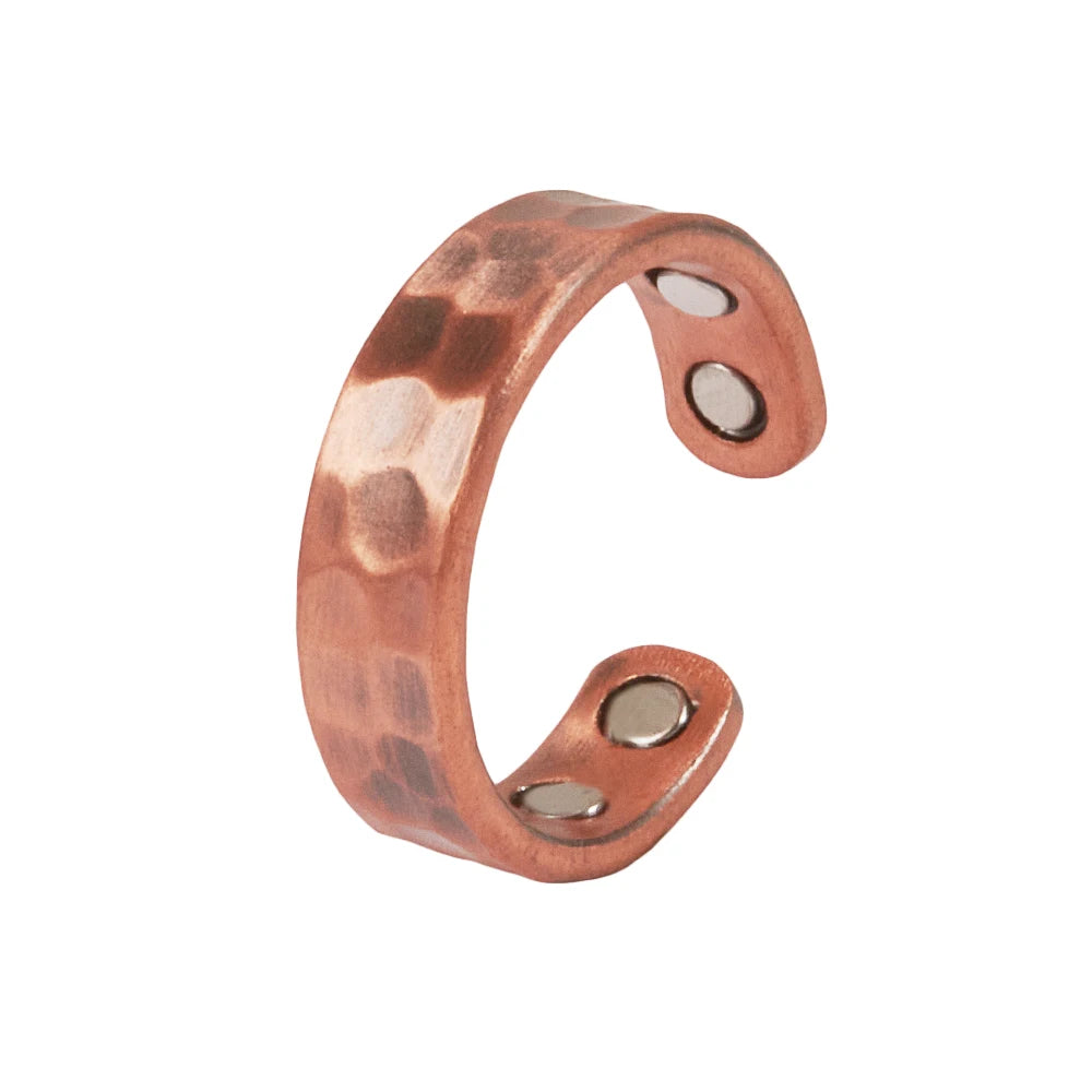 Anillo para Hombres o Mujeres Ring for Men or Women Pure Copper Magnetic Rings Adjustable 6mm Cuff Resizable Finger Rings