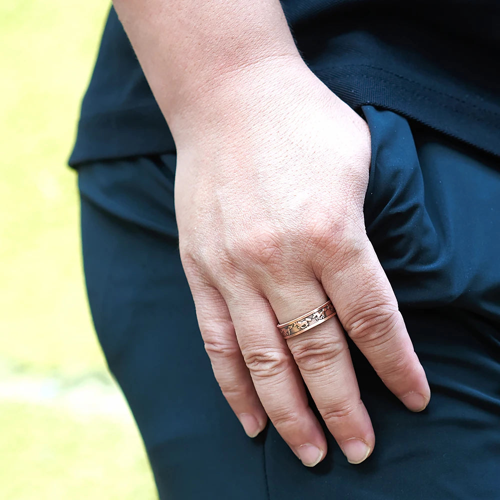 Anillo para Hombres o Mujeres Ring for Men or Women Pure Copper Magnetic Rings 6mm Finger Cuff Adjustable