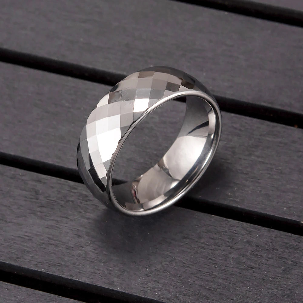 Anillo para Hombres o Mujeres Ring for Men or Women Anti-scratch Tungsten Carbide Rings 8mm Wide Finger Jewelry