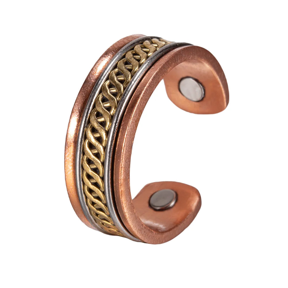 Anillo para Mujeres Ring for Women Twisted Adjustable Ring Women Energy Magnetic Therapy 5mm Finger Open Cuff