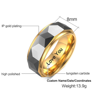 Anillo para Hombres o Mujeres Ring for Men or Women Tungsten Carbide Anti-scratch 8mm rings