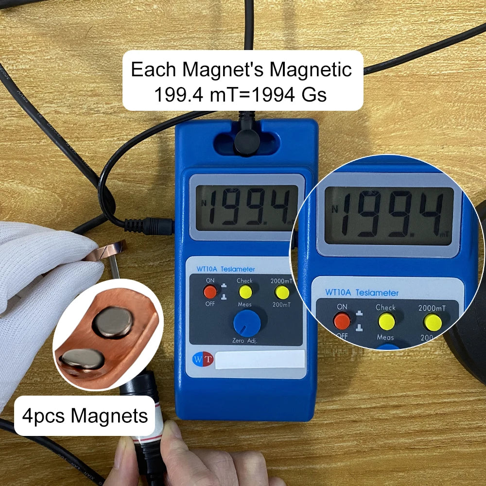 Anillo para Hombres o Mujeres Ring for Men or Women Pure Copper Magnetic Adjustable Rings Magnet Line Open Cuff 6mmResizable Ring