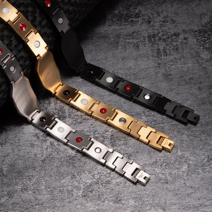 Men's Bracelet Pulsera para hombres Jesus Magnetic Bracelet Homme Carbon Fibre Stainless Steel 21CM Health Energy Magnet Jewelry