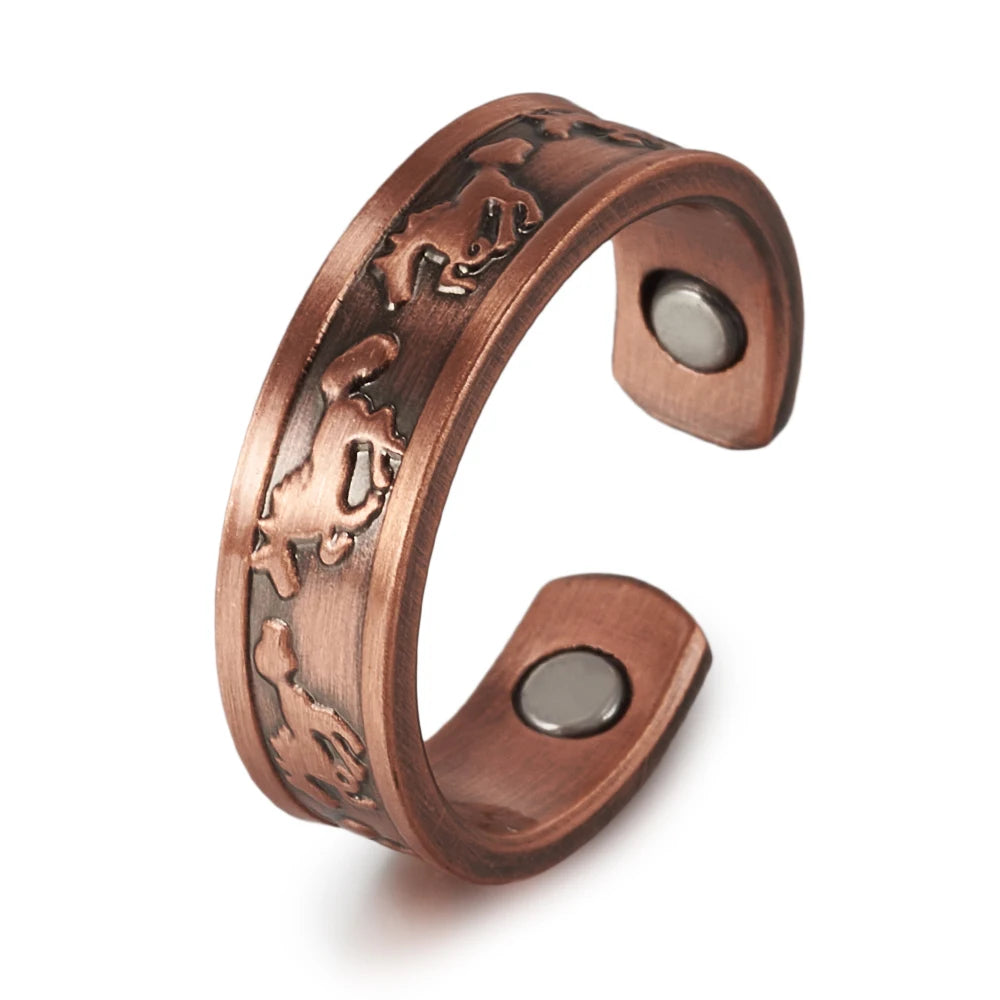 Anillo para Hombres o Mujeres Ring for Men or Women Pure Copper Magnetic Rings 6mm Finger Cuff Adjustable