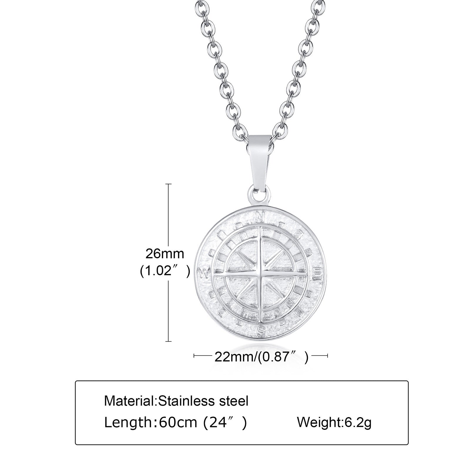 Layered Necklaces for Men Sailing Compass Pendiente y Collar para Hombre specs