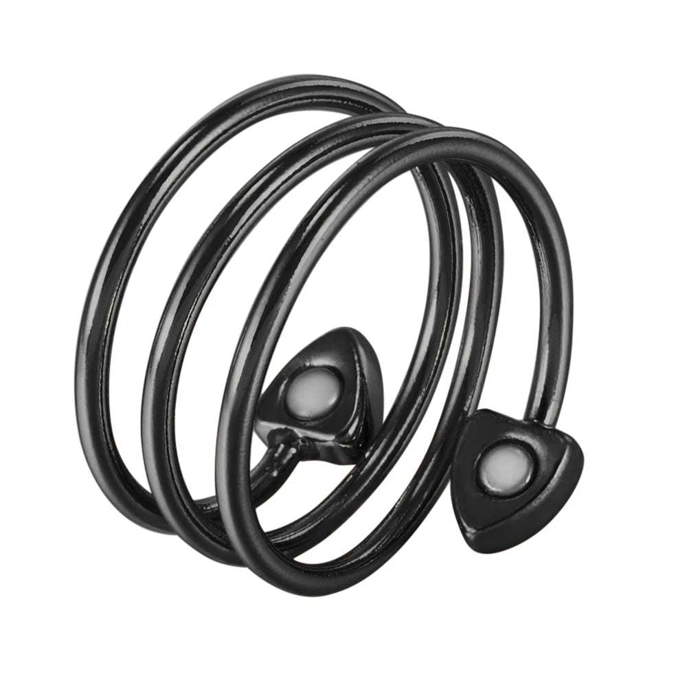 Anillo para Hombres o Mujeres Ring for Men or Women Pure Copper Magnetic Rings 3 Rows Finger Cuff Adjustable Jewelry Metal Resizable