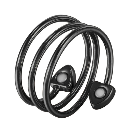 Anillo para Hombres o Mujeres Ring for Men or Women Pure Copper Magnetic Rings 3 Rows Finger Cuff Adjustable Jewelry Metal Resizable