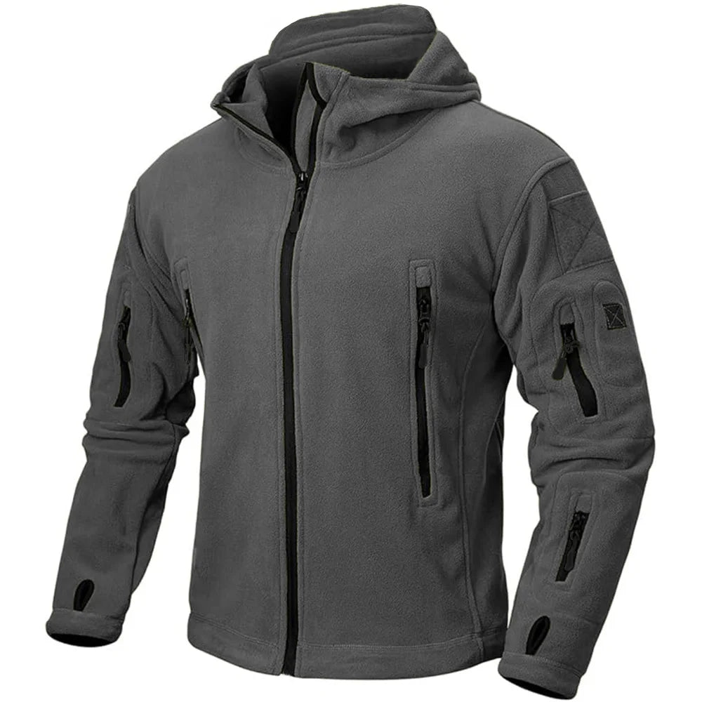 Chamarra para Hombres Mens Fleece Jacket Full Zip Tactical Hoodies Winter Coats Windproof Hoodies Warm Hunting Polar Fleece Outdoor Jackets Men