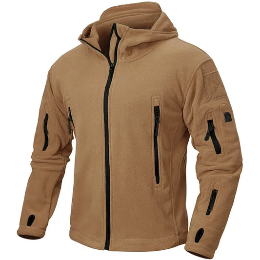 Chamarra para Hombres Mens Fleece Jacket Full Zip Tactical Hoodies Winter Coats Windproof Hoodies Warm Hunting Polar Fleece Outdoor Jackets Men