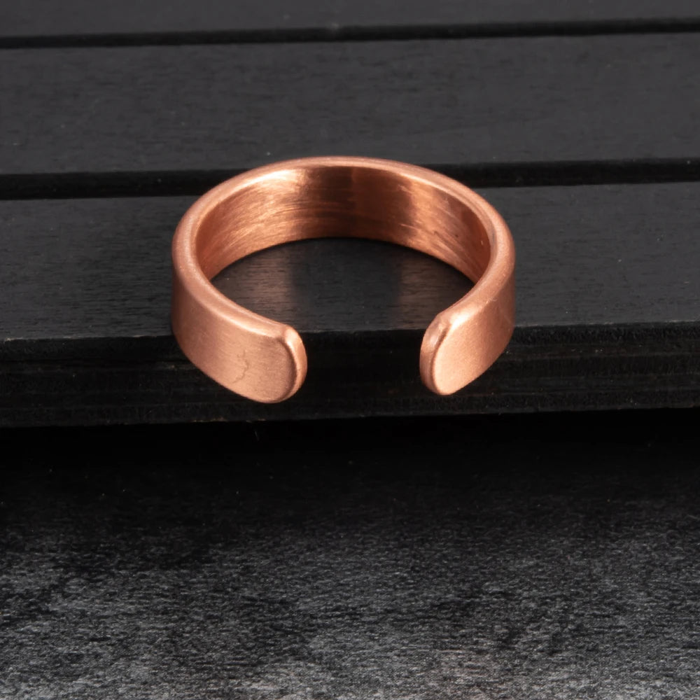 Anillo para Hombres o Mujeres Ring for Men or Women Pure Copper Magnetic Rings JESUS Open Cuff Adjustable 6mm Resizable Finger Ring