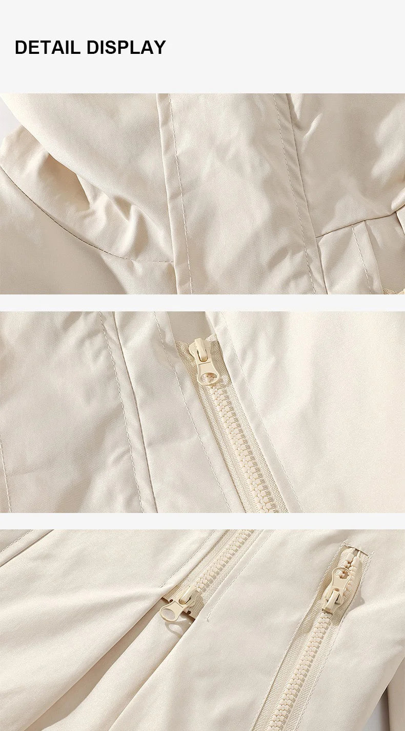 Chamarra para Hombres Men's Outdoor Jacket Casual Fashion Stylish Zipper Hooded Jackets Solid Color Simple Style Climbing Camping Outwear Autumn New