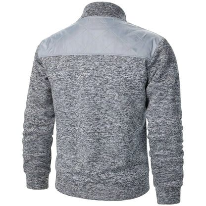 Chamarra para Hombres Men's Jacket Patchwork Stand Collar Slim Fit Cardigan Sweatshirt Sportswear Casual Autumn Coat Zip Up