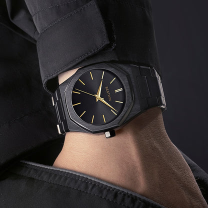 Reloj para Hombre stainless steel men's watch Fashion blue-green dial Japanese movement quartz watch Waterproof men's dating clock