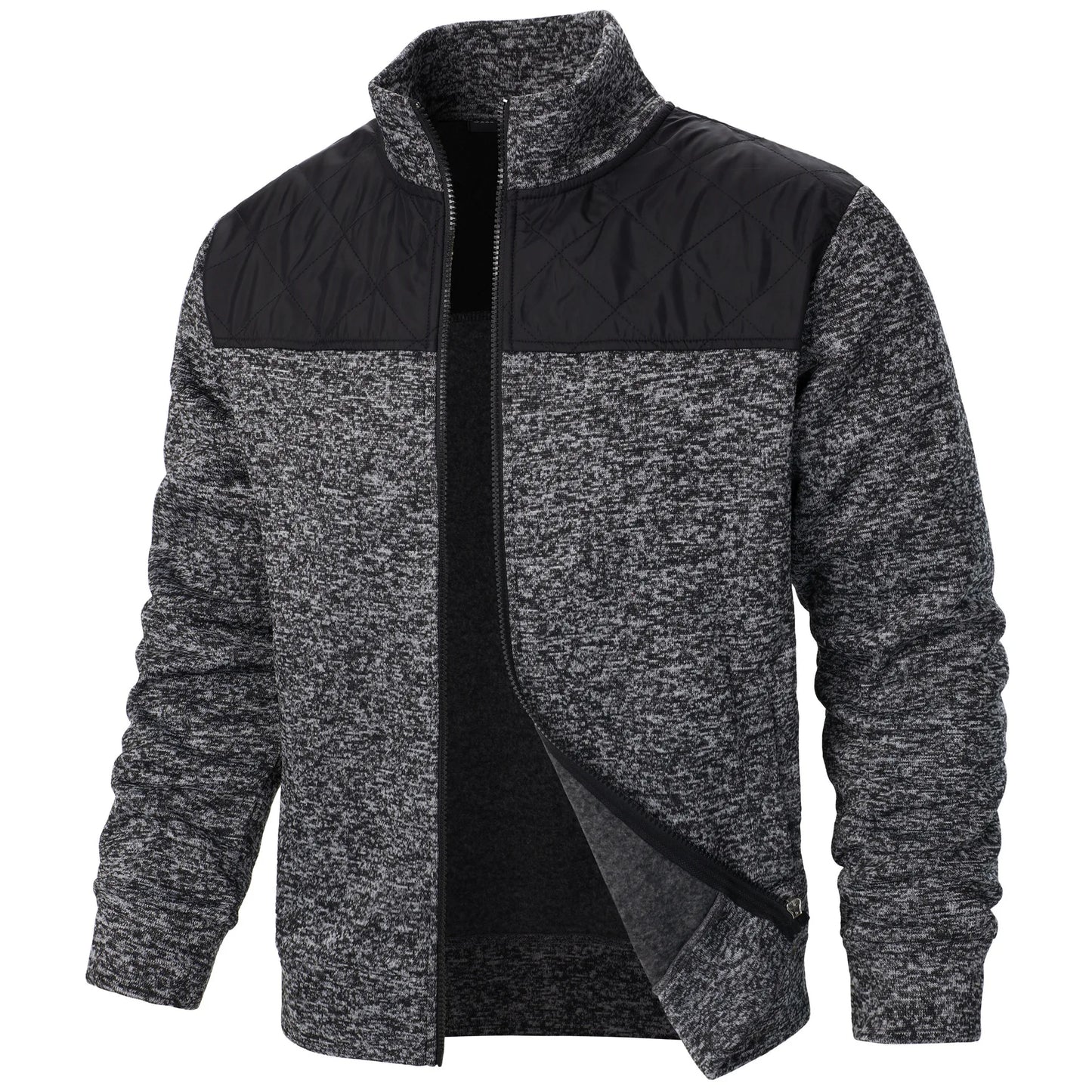 Chamarra para Hombres Men's Jacket Patchwork Stand Collar Slim Fit Cardigan Sweatshirt Sportswear Casual Autumn Coat Zip Up