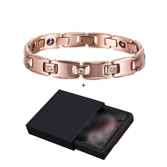 Men's Bracelet Pulsera para hombres Anti-scratch Tungsten Bracelet Cubic Zircone Health Energy Jewelry Couple Lovers Hematite Chain Tungsten Bracelet for Men Women