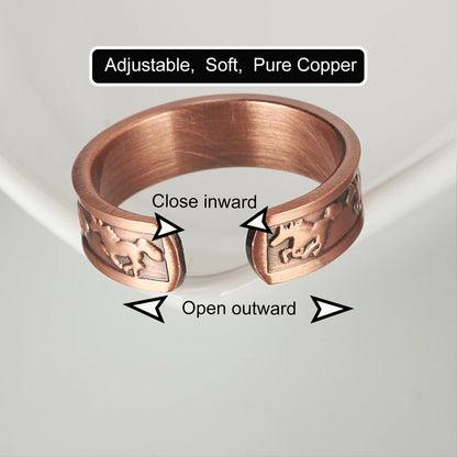 Anillo para Hombres o Mujeres Ring for Men or Women Pure Copper Magnetic Rings 6mm Finger Cuff Adjustable